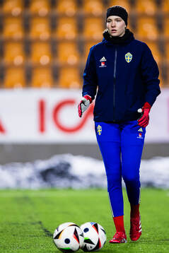 Goalkeeper Elvira Björklund of Sweden