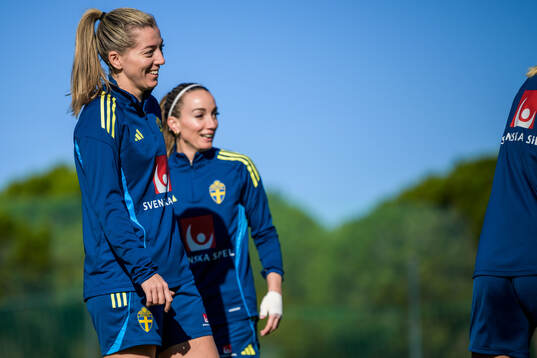 Linda Sembrant and Kosovare Asllani of the women's national