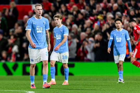 Daniel Gudjohnsen of Malmö FF looks dejected