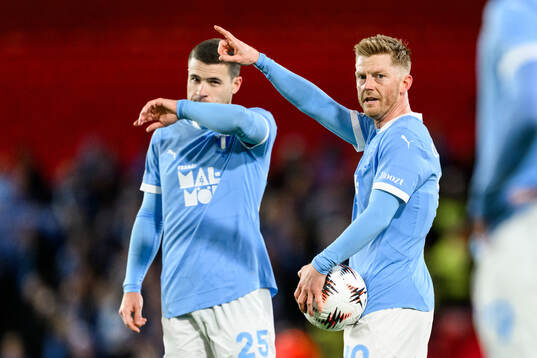 Gabriel Busanello and Anders Christiansen of Malmö FF