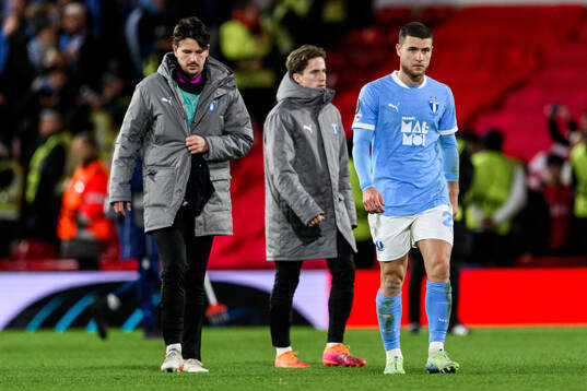 Gabriel Busanello of Malmö FF looks dejected