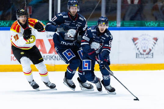 Brynäs Oskar Lindblom mot Linköpings Christoffer Ehn och