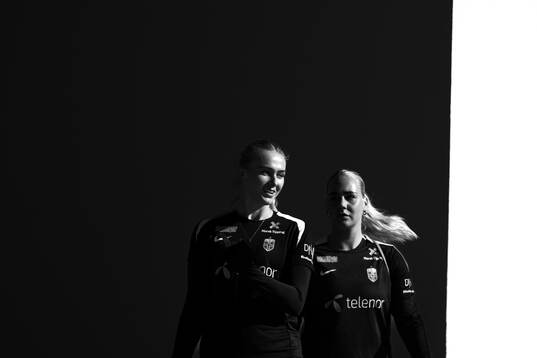 Goalkeeper Selma Panengstuen and Cathinka Tandberg of the