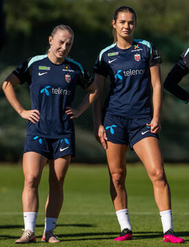 Thea Bjelde and Andrea Norheim of the Norwegian women's