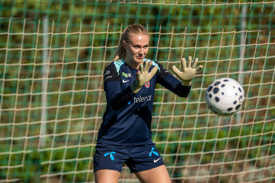 Goalkeeper Selma Panengstuen of the Norwegian women's