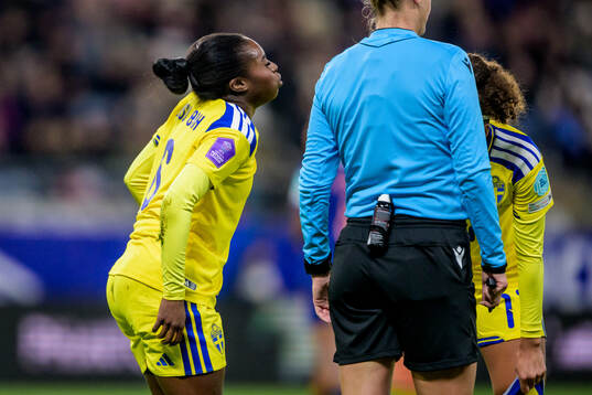 Monica Jusu Bah of Sweden in pain