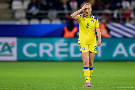 Smilla Holmberg of Sweden looks dejected