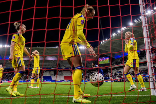 Linda Sembrant of Sweden looks dejected
