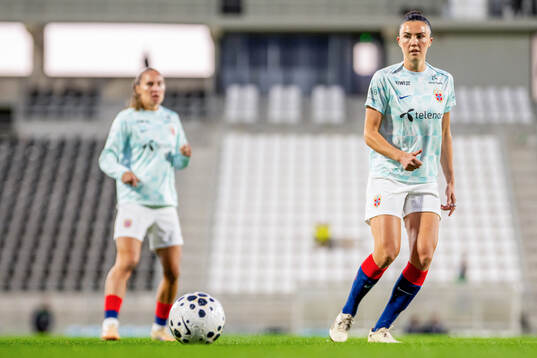 Ingrid Syrstad Engen of Norway warms up