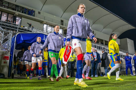 Ada Hegerberg of Norway enters the pitch