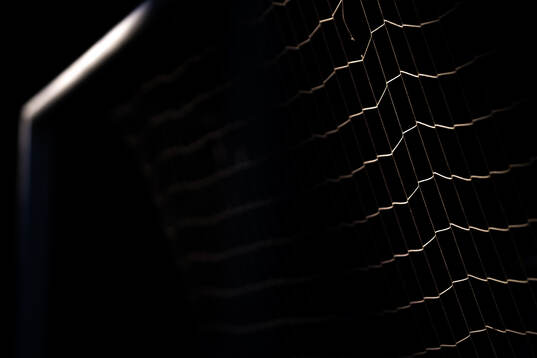 An empty football goal
