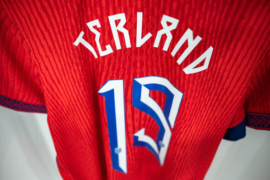 The kit of Elisabeth Terland of Norway in the dressing room