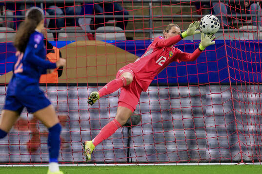 Goalkeeper Jennifer Falk of Sweden