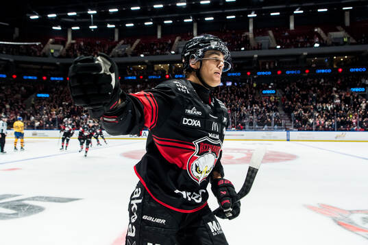 Malmö Redhawks Axel Sundberg jublar