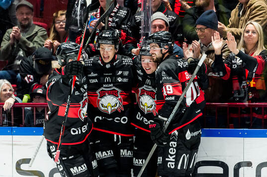 Malmö Redhawks Petter Vesterheim jublar
