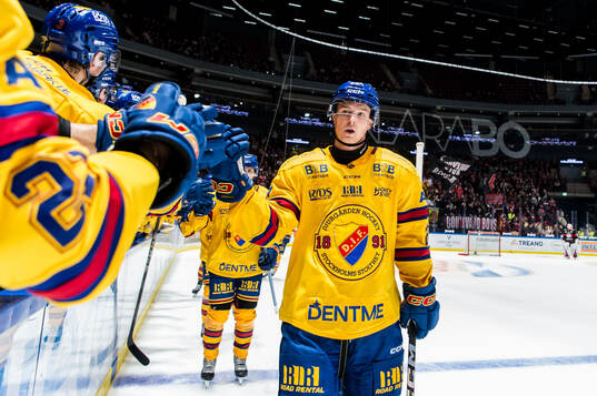 Djurgårdens Gustav Lindström jublar