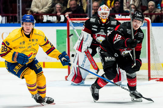 Djurgårdens Gustav Lindström och Malmö Redhawks Linus
