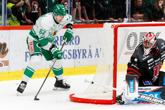 Rögles Lubos Horky och Örebros målvakt Jhonas Enroth