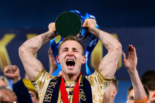 Viljar Helland Vevatne of Viking celebrates