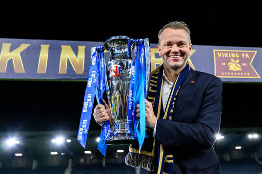 Erik Nevland, sports director of Viking celebrates