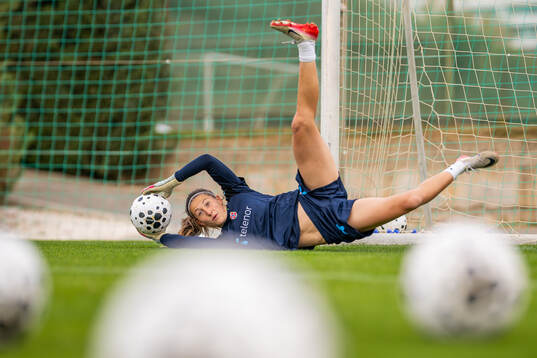 Goalkeeper Cecilie Fiskerstrand of the Norwegian women's