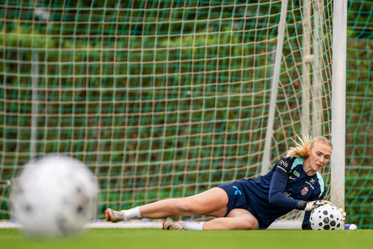 Goalkeeper Selma Panengstuen of the Norwegian women's