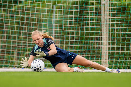Goalkeeper Sunniva Skoglund of the Norwegian women's