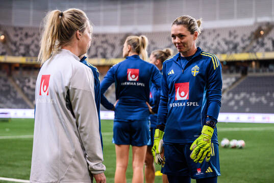 goalkeeper Jennifer Falk of the Swedish women's national