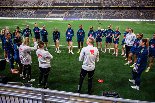 Players of the Swedish women's national football team at a