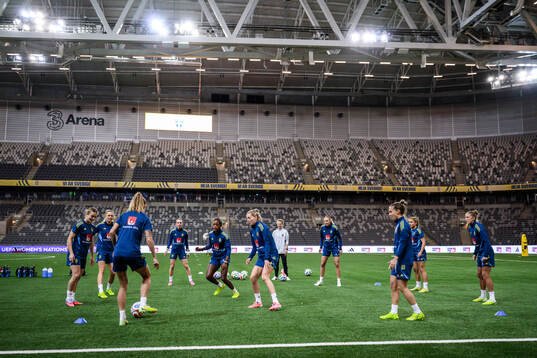Players of the Swedish women's national football team at a