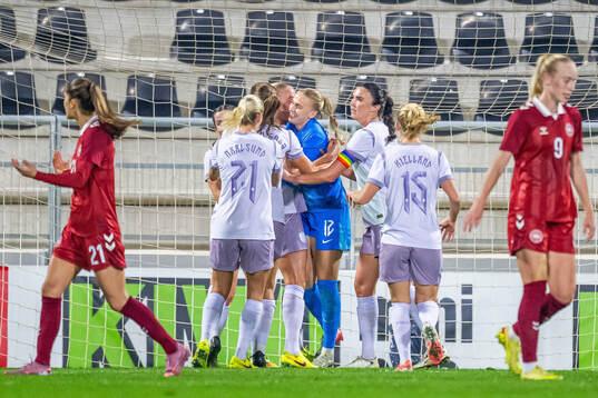 Goalkeeper Selma Panengstuen of Norway celebrates with