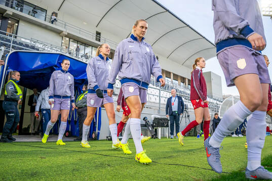 Lisa Naalsund of Norway enters the pitch