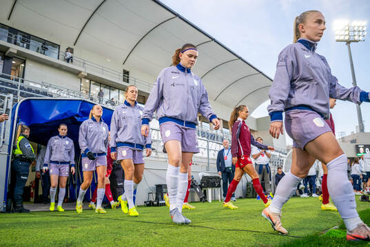 Signe Gaupset of Norway enters the pitch