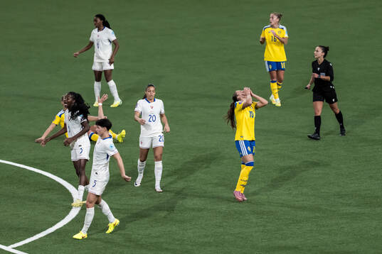 Rosa Kafaji of Sweden looks dejected