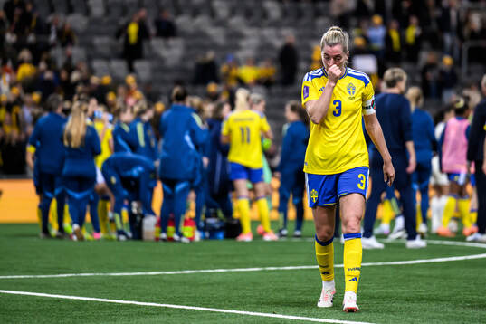 Linda Sembrant of Sweden looks dejected