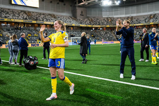 Linda Sembrant of Sweden and Head coach Tony Gustavsson
