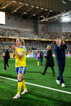 Linda Sembrant of Sweden and Head coach Tony Gustavsson