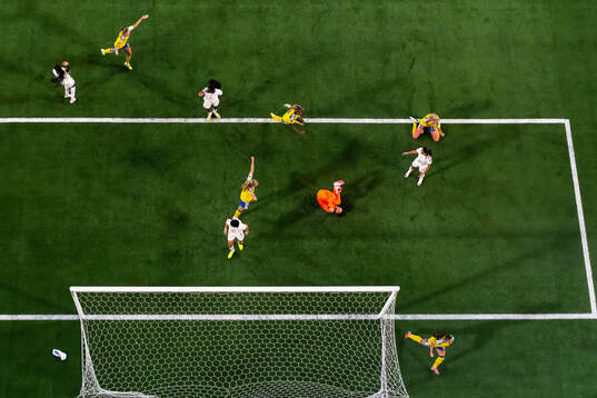 Rosa Kafaji of Sweden celebrates with teammates
