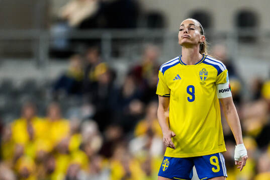 Kosovare Asllani of Sweden looks dejected