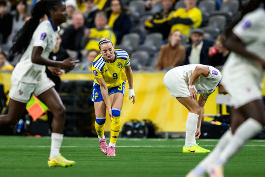 Kosovare Asllani of Sweden in pain