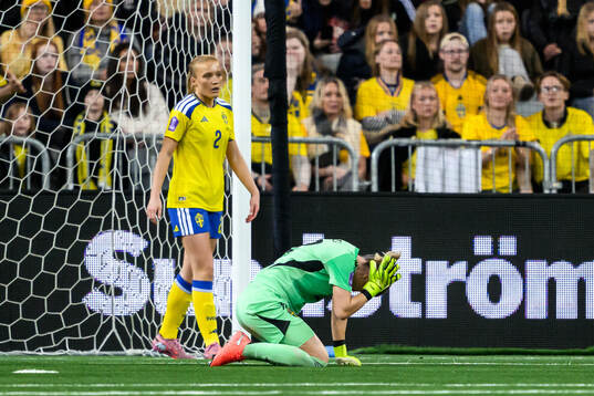 Goalkeeper Jennifer Falk of Sweden