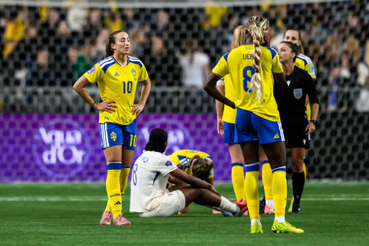 Rosa Kafaji of Sweden looks dejected
