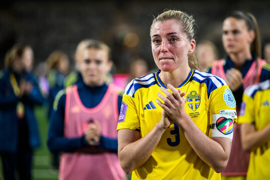 Linda Sembrant of Sweden looks dejected
