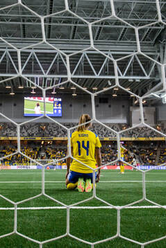 Nathalie Björn of Sweden looks dejected
