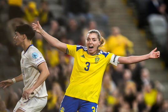 Linda Sembrant of Sweden celebrates