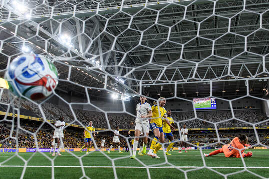 Linda Sembrant of Sweden celebrates