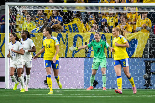 Goalkeeper Jennifer Falk of Sweden