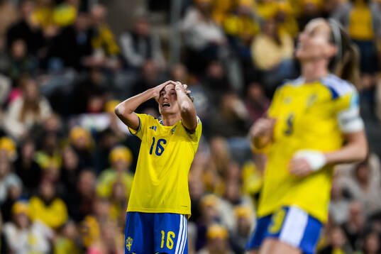 Filippa Angeldahl of Sweden reacts