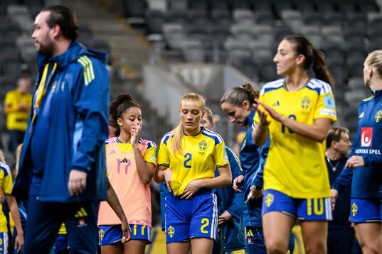 Smilla Holmberg  of Sweden looks dejected