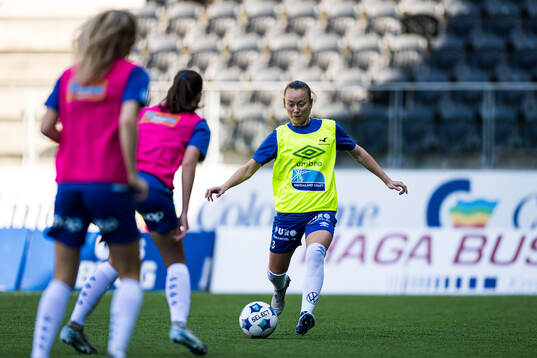 Anja Helen Rasmussen of Haugesund warms up